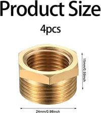 BieMian 3/4"-1/2" Sárgaréz Redukáló Nippel Csatlakozó 4db 2