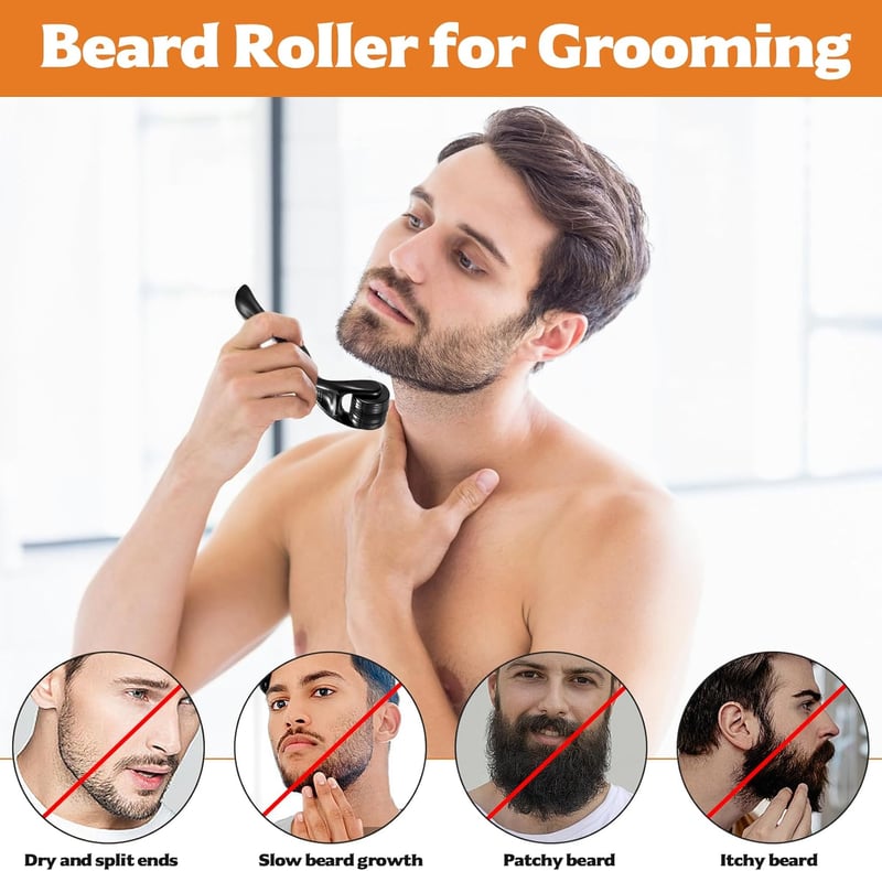 BieMian Beard Roller 0,5 mm Szakállnövekedéshez Microneedling Dermaroller