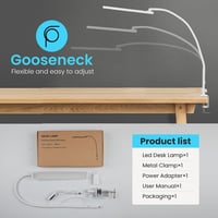 BIENSER LED Asztali Lámpa Csiptetős Gooseneck, 5 Szín 10 Fokozat Dimmelhető 8