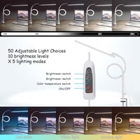 BIENSER LED Asztali Lámpa Csiptetős Gooseneck, 5 Szín 10 Fokozat Dimmelhető 3