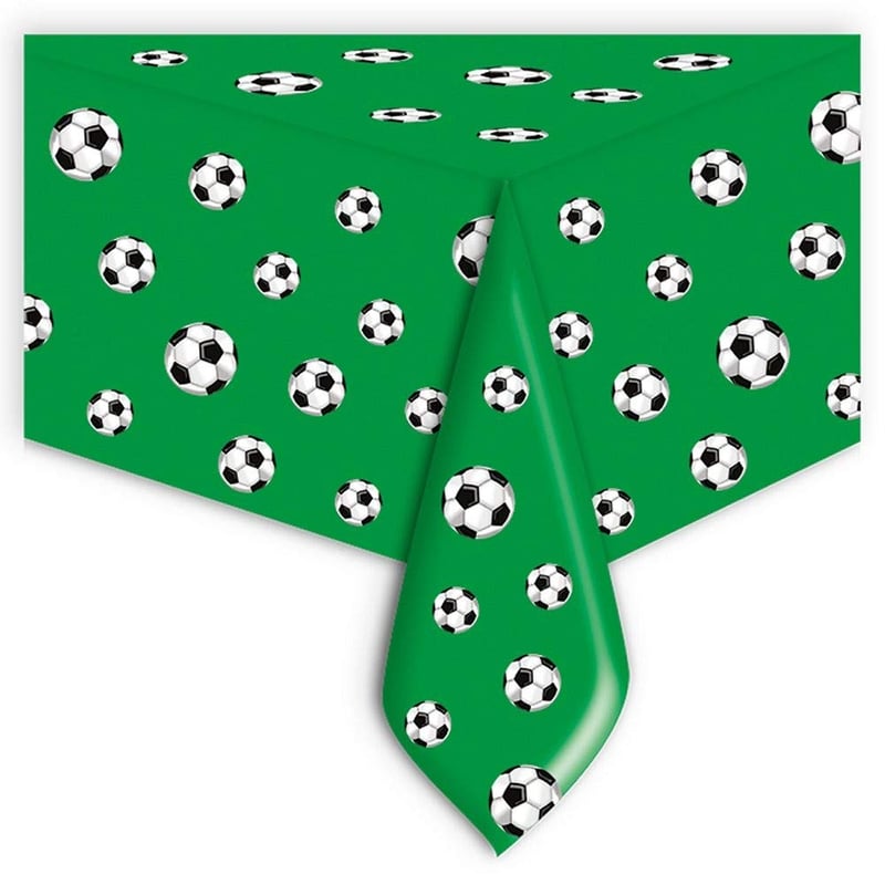 Obrus PVC Big Party 60691 s futbalovým motívom, zelený, 270 x 140 cm, obdĺžnikový