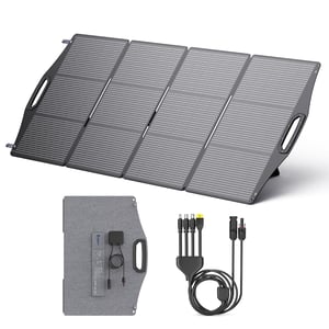 Panou solar pliabil BigBlue 200 W tip N, ETFE, cu suport IP68, pentru generatoare portabile și baterii, ideal pentru camping