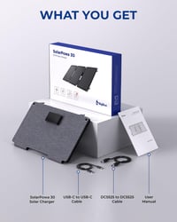 BigBlue 30W napelemes töltő állvánnyal, IP65 vízálló, USB-C és USB-A portokkal 8