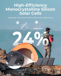 BigBlue 30W napelemes töltő állvánnyal, IP65 vízálló, USB-C és USB-A portokkal 4