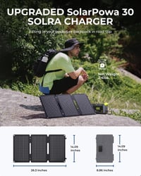 BigBlue 30W napelemes töltő állvánnyal, IP65 vízálló, USB-C és USB-A portokkal 7
