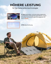 BigBlue 60W összecsukható napelemes töltő QC3.0 PD45W vízálló kempingezéshez 4