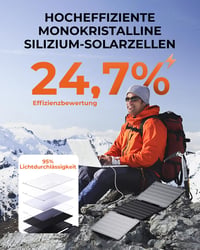 Prenosná solárna nabíjačka BigBlue SolarPowa 30W ETFE – vodoodolnosť IP68, USB-C PD 24W, USB-A, DC – kompatibilná s iPhone, Samsung, iPad 4