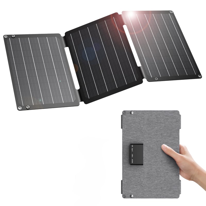 Prenosná solárna nabíjačka BigBlue SolarPowa 30W ETFE – vodoodolnosť IP68, USB-C PD 24W, USB-A, DC – kompatibilná s iPhone, Samsung, iPad