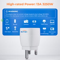 Adaptor UK Bigfish, 2 bucăți, de la mufă UE la priză UK, adaptor de călătorie pentru Anglia/Scoția/Irlanda/Dubai/Maldive, alb 7