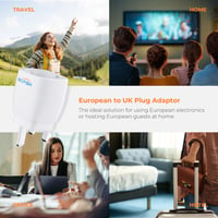 Adaptor UK Bigfish, 2 bucăți, de la mufă UE la priză UK, adaptor de călătorie pentru Anglia/Scoția/Irlanda/Dubai/Maldive, alb 5