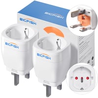 Adaptor UK Bigfish, 2 bucăți, de la mufă UE la priză UK, adaptor de călătorie pentru Anglia/Scoția/Irlanda/Dubai/Maldive, alb 1