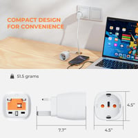 Adaptor UK Bigfish, 2 bucăți, de la mufă UE la priză UK, adaptor de călătorie pentru Anglia/Scoția/Irlanda/Dubai/Maldive, alb 4