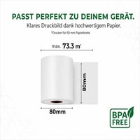Termo kotúče BIGGER 80x80x12 mm pre POS terminály a EPOS tlačiarne, bez BPA, balenie 20 ks 2
