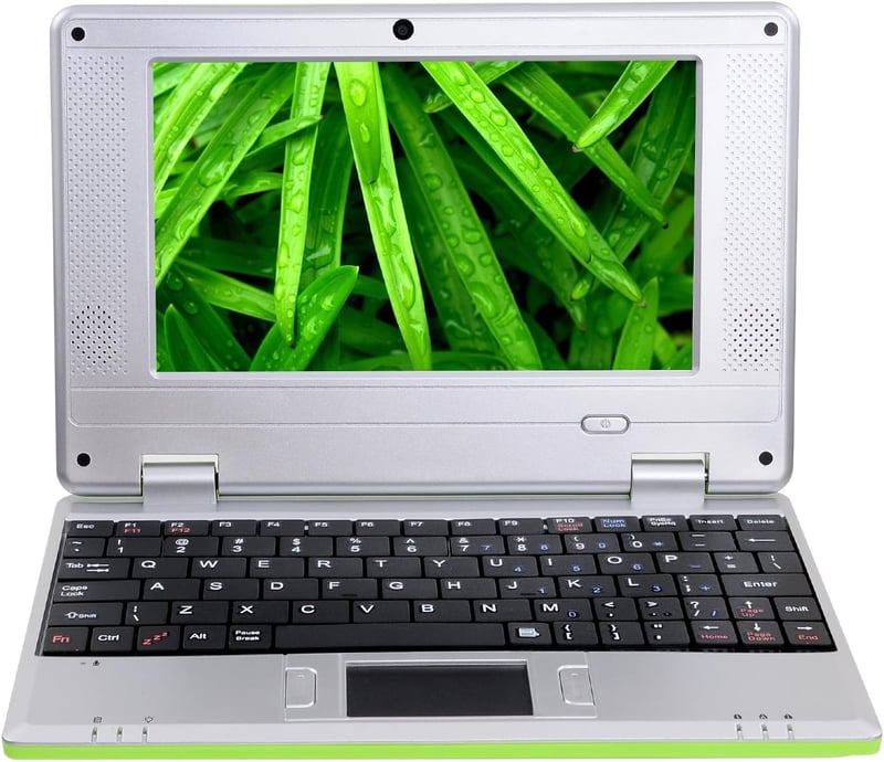 Bigmachine 7 Hüvelykes Hordozható Mini Laptop Android 12 Quad Core 32GB WiFi Kamera Zöld