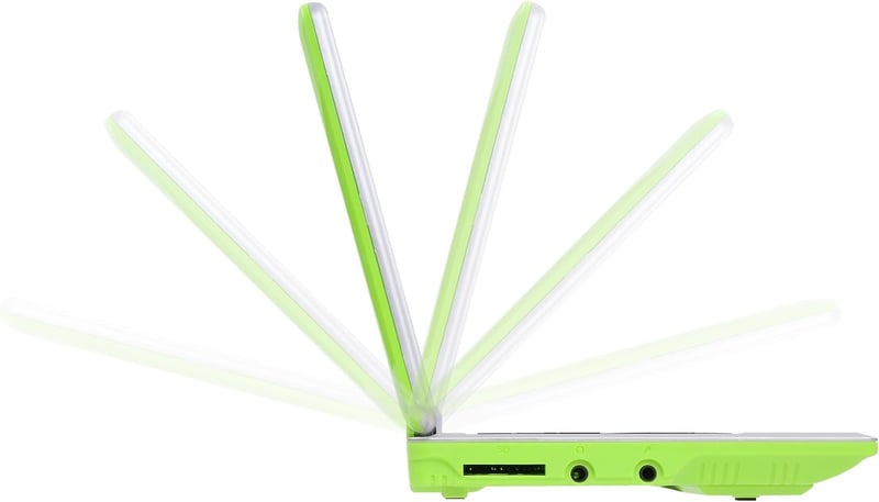 Bigmachine 7 Hüvelykes Hordozható Mini Laptop Android 12 Quad Core 32GB WiFi Kamera Zöld