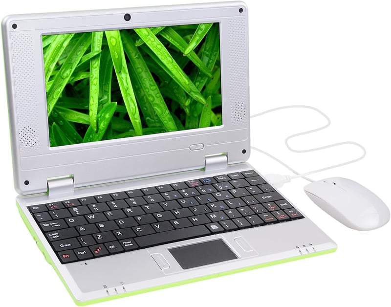 Bigmachine 7 Hüvelykes Hordozható Mini Laptop Android 12 Quad Core 32GB WiFi Kamera Zöld