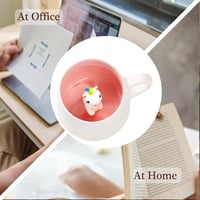 BigNoseDeer 3D Unikornis Bögre Tetővel, Kawaii Kávés Csésze Lányoknak, Ajándék Nőknek - Novelty 7