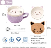 BigNoseDeer Aranyos Lila Macska Bögre Tetővel - Kawaii Kávéscsésze Macskamániásoknak - Purple 4