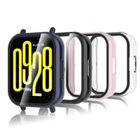 Bigqin 4 ks Ochranné puzdro pre Xiaomi Redmi Watch 5 Active, s tvrdeným sklom a PC krytom – priehľadné, čierne, ružové, modré 1