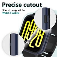 Bigqin 4 ks Ochranné puzdro pre Xiaomi Redmi Watch 5 Active, s tvrdeným sklom a PC krytom – priehľadné, čierne, ružové, modré 3