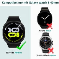 Bigqin 5 ks Ochranné sklo na Samsung Galaxy Watch 9/8 40 mm, tvrdené sklo, celoplošné pokrytie, ochranný kryt odolný voči poškriabaniu 2