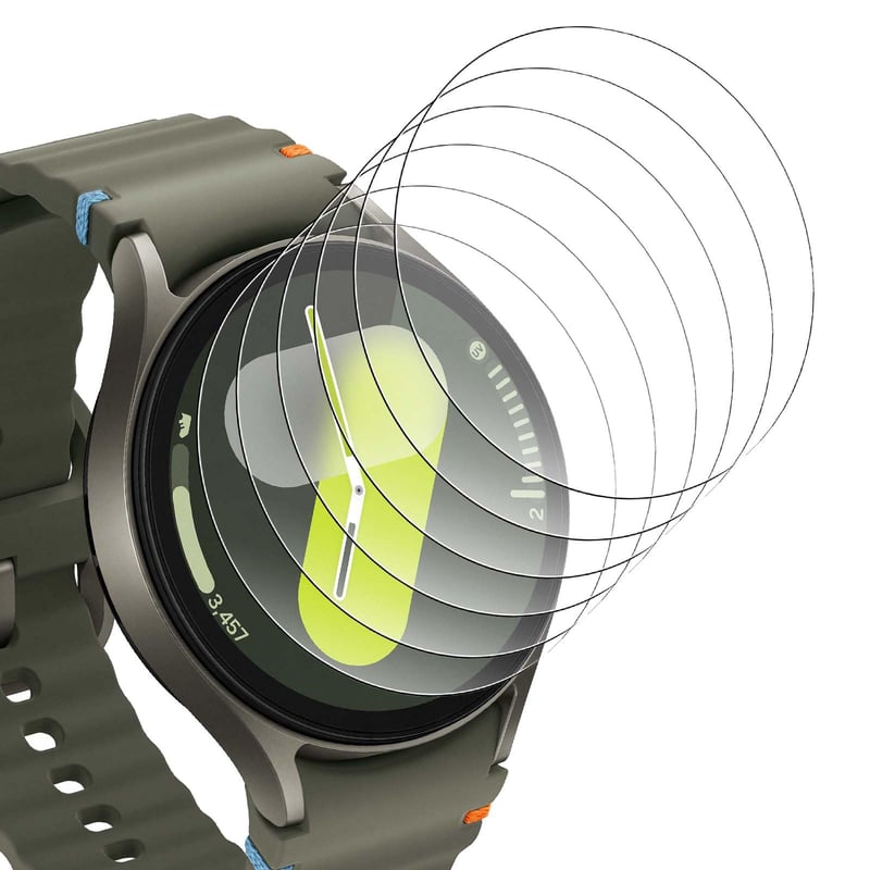 Bigqin Set de 6 folii de protecție pentru ecran pentru Samsung Galaxy Watch 7/6/5/4 44 mm, sticlă securizată HD, 9H, ultrasubțire, rezistentă la zgârieturi, transparentă