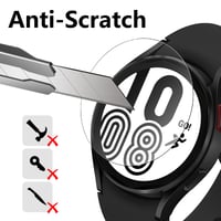 Bigqin Set de 6 folii de protecție pentru ecran pentru Samsung Galaxy Watch 7/6/5/4 44 mm, sticlă securizată HD, 9H, ultrasubțire, rezistentă la zgârieturi, transparentă 3