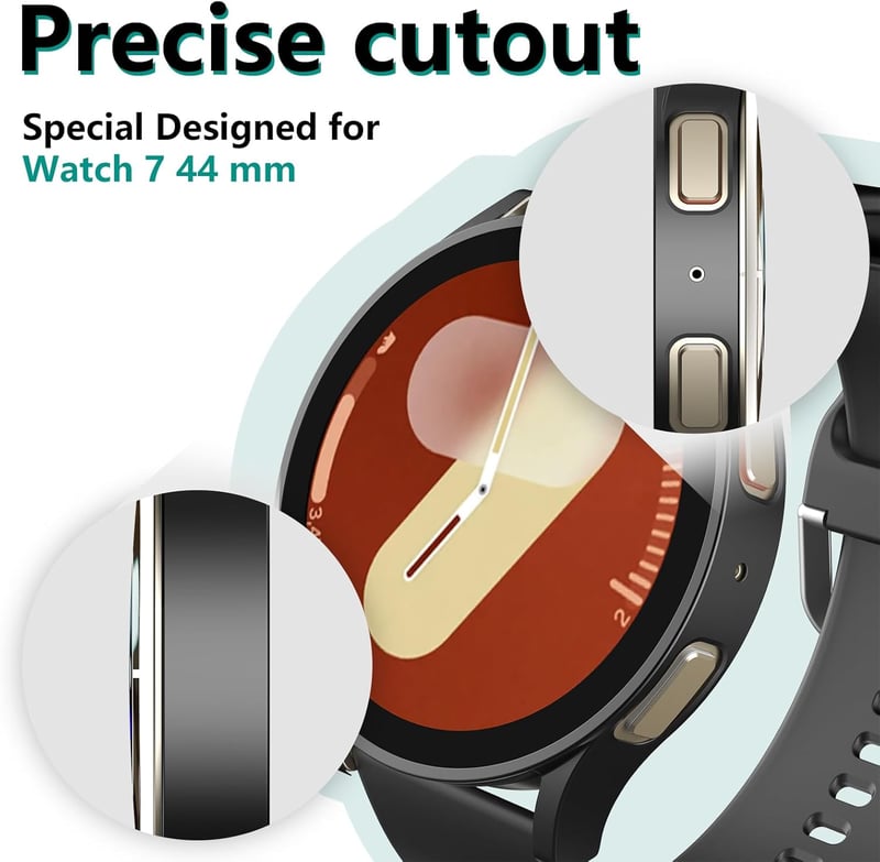 Bigqin Samsung Galaxy Watch 7 44mm védőtok 5db szett, keménytok üvegvédővel - 44 mm