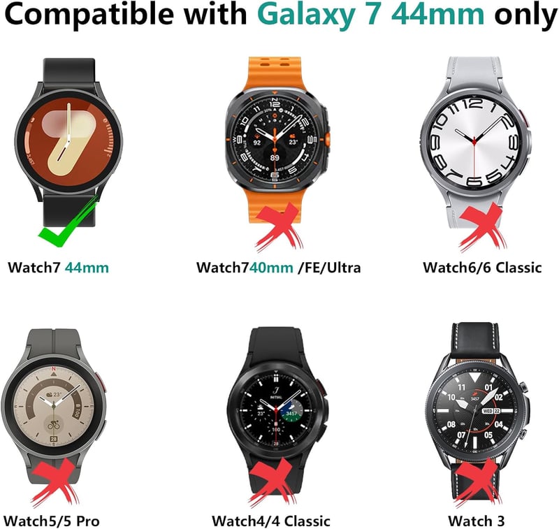Bigqin Samsung Galaxy Watch 7 44mm védőtok 5db szett, keménytok üvegvédővel - 44 mm