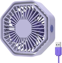 Bigqin USB Asztali Ventilátor 360° Forgó 3 Fokozat Halk Hexagon Lila 1