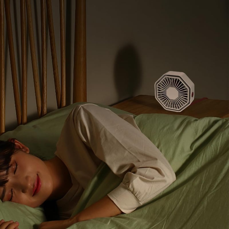 Bigqin USB Asztali Ventilátor 360° Forgó 3 Fokozat Halk Hexagon Lila