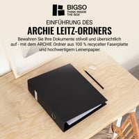 Zakladač BIGSO ARCHIE A4 s 2 krúžkami a pákovou mechanikou – tmavosivý šanón z lisovanej lepenky potiahnutý papierom 2