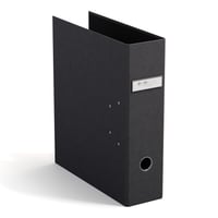 Zakladač na dokumenty BIGSO BOX OF SWEDEN ARCHIE A4 s 2 krúžkami a pákovým mechanizmom, čierny poťah s plátenným vzhľadom, na usporiadanie voľných listov 1