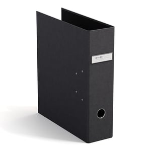 BIGSO BOX OF SWEDEN ARCHIE A4 registrator s 2 prstena i mehanizmom poluge, korice s efektom platna u crnoj boji, za organizaciju papira