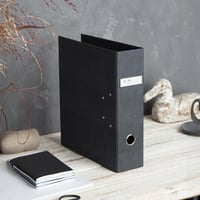 Zakladač na dokumenty BIGSO BOX OF SWEDEN ARCHIE A4 s 2 krúžkami a pákovým mechanizmom, čierny poťah s plátenným vzhľadom, na usporiadanie voľných listov 5