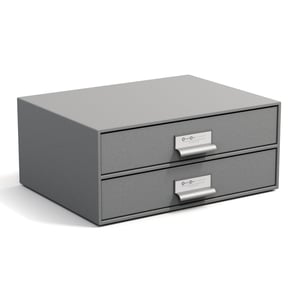 Bigso Box of Sweden Birger kutija za pohranu s 2 ladice 33x25x14,5 cm - siva