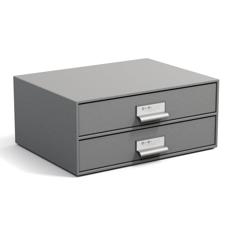 Bigso Box of Sweden Birger úložný box s 2 zásuvkami 33x25x14,5 cm – sivý