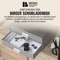 Bigso Box of Sweden Birger úložný box s 2 zásuvkami 33x25x14,5 cm – sivý 2