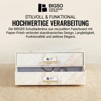 Bigso Box of Sweden Birger biely zásuvkový úložný box s 2 zásuvkami, organizér na kancelárske dokumenty a písacie potreby, z recyklovaného materiálu, 33x25x13 cm 5