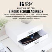 Bigso Box of Sweden Birger biely zásuvkový úložný box s 2 zásuvkami, organizér na kancelárske dokumenty a písacie potreby, z recyklovaného materiálu, 33x25x13 cm 4