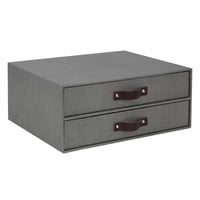 Bigso Box of Sweden Birger organizér so zásuvkami na dokumenty, 2 zásuvky – sivý 1