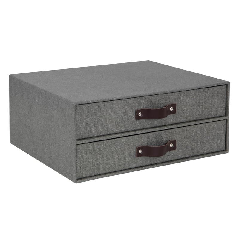 Bigso Box of Sweden Birger organizér so zásuvkami na dokumenty, 2 zásuvky – sivý