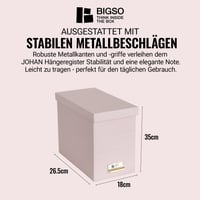 BIGSO BOX OF SWEDEN Johan úložný box na závesné zakladače A4 s vekom a držadlom – stolový zakladač z recyklovanej drevovláknitej dosky – ružový 3