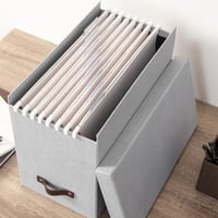 BIGSO BOX OF SWEDEN Johan A4 Box na závesné zakladače s vekom a držadlom - Stolový organizér na dokumenty - Recyklovaná drevovláknitá doska 5