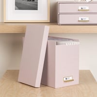 BIGSO BOX OF SWEDEN Johan úložný box na závesné zakladače A4 s vekom a držadlom – stolový zakladač z recyklovanej drevovláknitej dosky – ružový 5