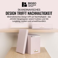 BIGSO BOX OF SWEDEN Johan úložný box na závesné zakladače A4 s vekom a držadlom – stolový zakladač z recyklovanej drevovláknitej dosky – ružový 4