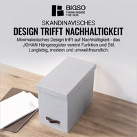 BIGSO BOX OF SWEDEN Johan A4 Box na závesné zakladače s vekom a držadlom - Stolový organizér na dokumenty - Recyklovaná drevovláknitá doska 4