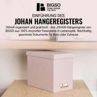 BIGSO BOX OF SWEDEN Johan úložný box na závesné zakladače A4 s vekom a držadlom – stolový zakladač z recyklovanej drevovláknitej dosky – ružový 2