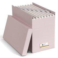 BIGSO BOX OF SWEDEN Johan úložný box na závesné zakladače A4 s vekom a držadlom – stolový zakladač z recyklovanej drevovláknitej dosky – ružový 1
