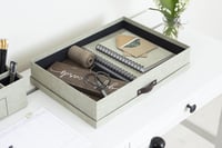 Bigso Box of Sweden Sverker úložný box na dokumenty A3 s vekom a rukoväťou – stolový zakladač na dokumenty, béžový, recyklovaná drevovláknitá doska, plátenný vzhľad 2